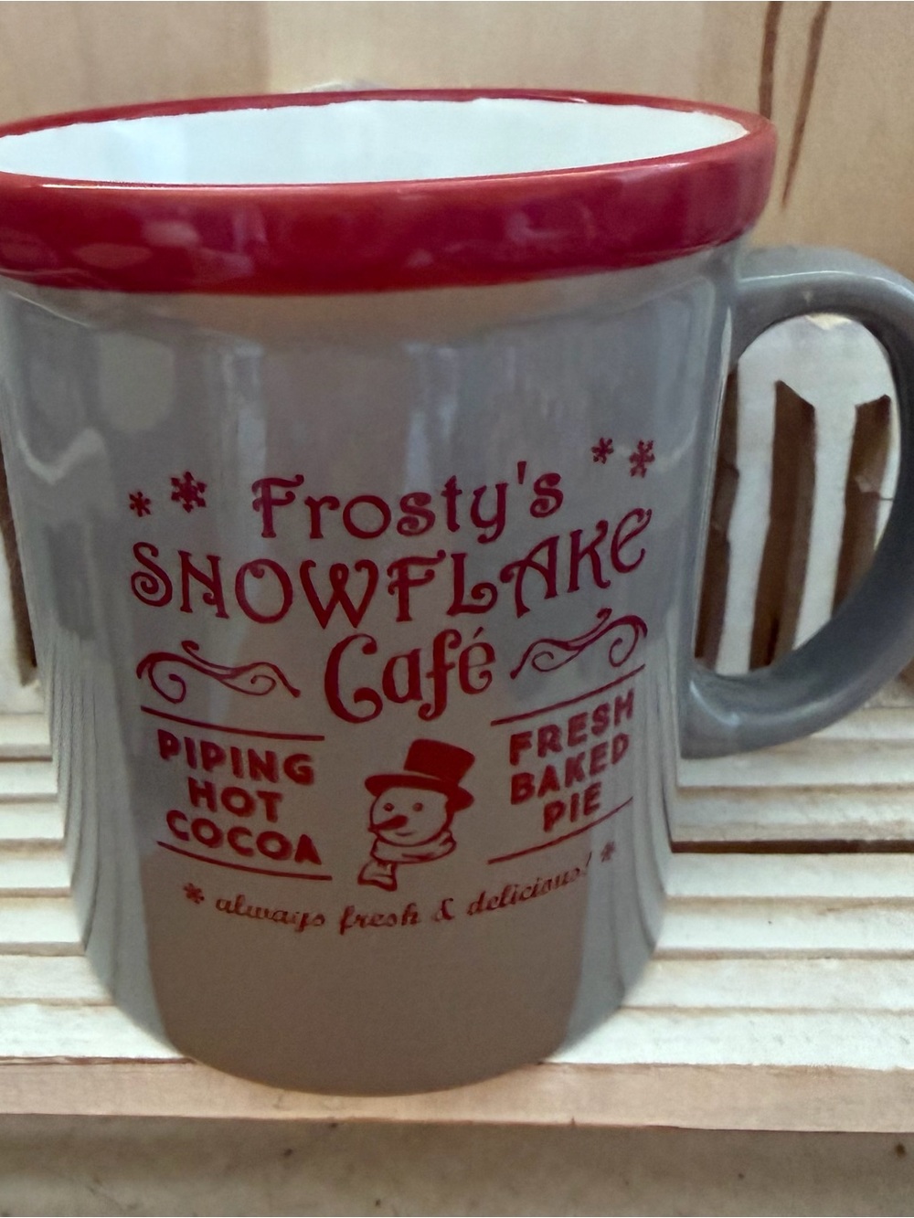 Holiday Mug - Gray and Red
